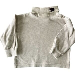 VTG 90s Kitestrings Kids Turtleneck Pullover USA Made Bear Embroidery Beige 3T
